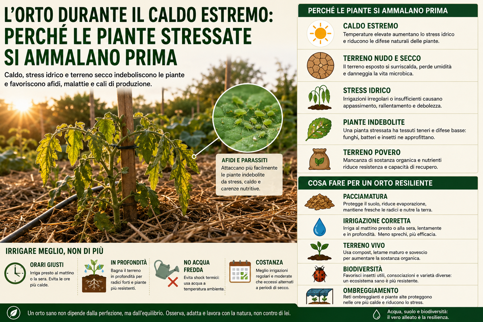 L’orto durante il caldo estremo